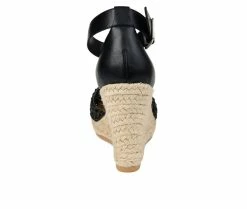 Deals 💯 Women's Journee Collection Sierra Espadrille Wedges Black 🌟 -London Rag Sales Store 5 531