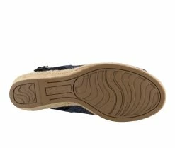 Best deal 💯 Women's Easy Street Stacy Wedge 🩴 Sandals Denim Linen Pt 💯 -London Rag Sales Store 5 540