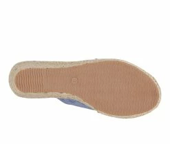 Best Pirce 👏 Women's GC 👟 Shoes Darline Espadrille Wedge 🩴 Sandals Blue 🌟 -London Rag Sales Store 5 563