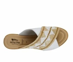 Best deal ⌛ Women's SPRING STEP Tribeca 👗 Dress 🩴 Sandals White Multi 👏 -London Rag Sales Store 5 631
