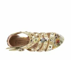 Brand new 😍 Women's L'Artiste Delectable Strappy 👗 Dress 🩴 Sandals Yellow Multi ✔️ -London Rag Sales Store 5 744