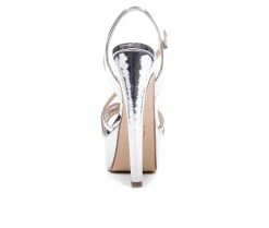 Promo 😍 Women's Chinese Laundry Teaser 2 Platform 👗 Dress 🩴 Sandals Silver 👍 -London Rag Sales Store 5 775